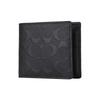 Coach 3 In 1 Wallet With Embossed Print And Detachable Card Holder Men Wallets Black 75371-BLK