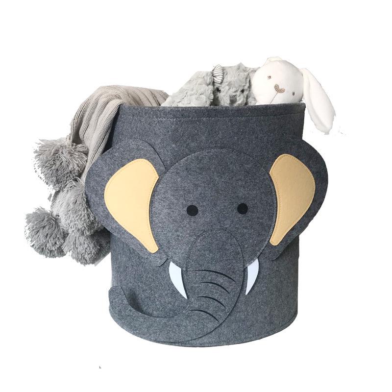 Large Capacity Cartoon Felt Storage Basket Jumbo Organizer