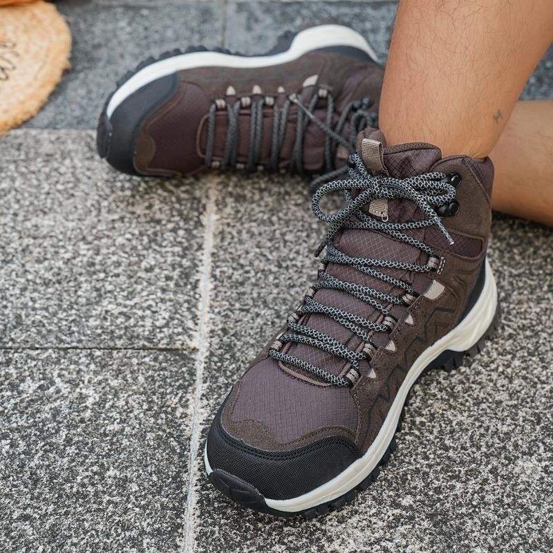 Chaussures de Randonnée Homme Extérieur Lacets Montantes Antidérapantes Décontractées Chaussures de Sport Femme Plates Respirantes Amortissantes Chaussures Homme Femme