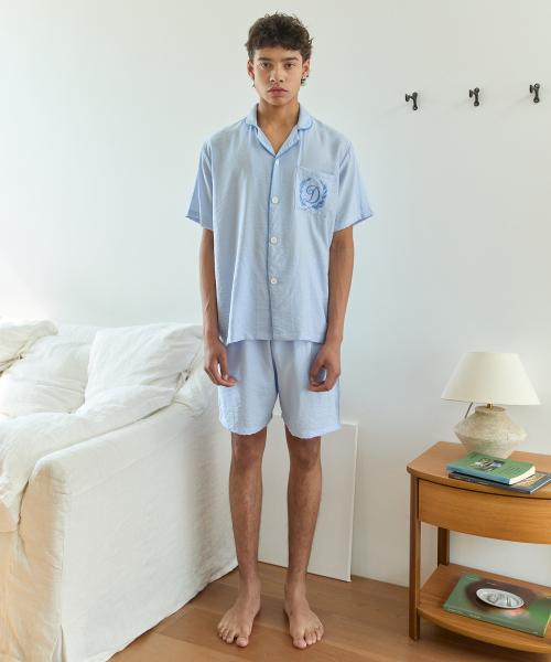 [DAP] Oxford Blue Rayon Pajama Set [Shipped from Korea] 100% Authentic
