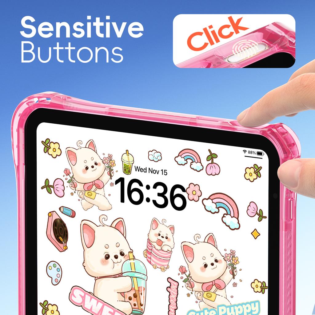 For iPad (2025)/10.9 (2022) Case Kickstand Hand Strap Imprint PC TPU Acrylic Cover with Shoulder Strap