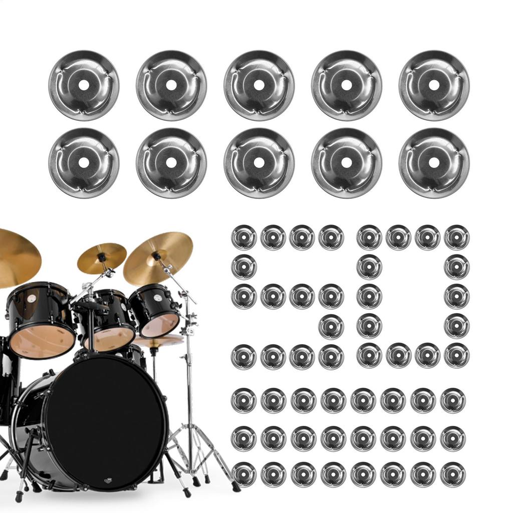 50Pcs Double Ching Ring Tambourine Bell Rings Cymbals Accessories Stainless Steel Cymbals Tambourine Ring Jingle Effect Drum