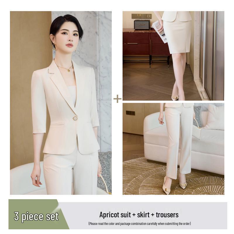 Women's 3/4 Sleeve Professional Suit Set - 2026 Spring OL Temperament Formal Wear for Commuting and Work