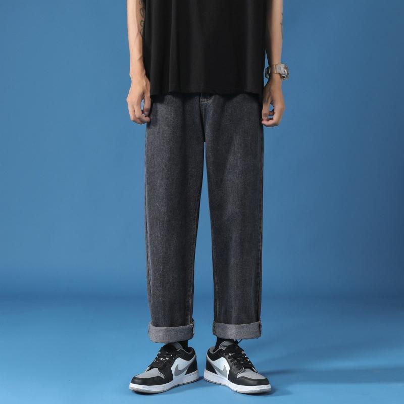 Men's jeans 2026 new style loose straight casual long pants wide-leg pants