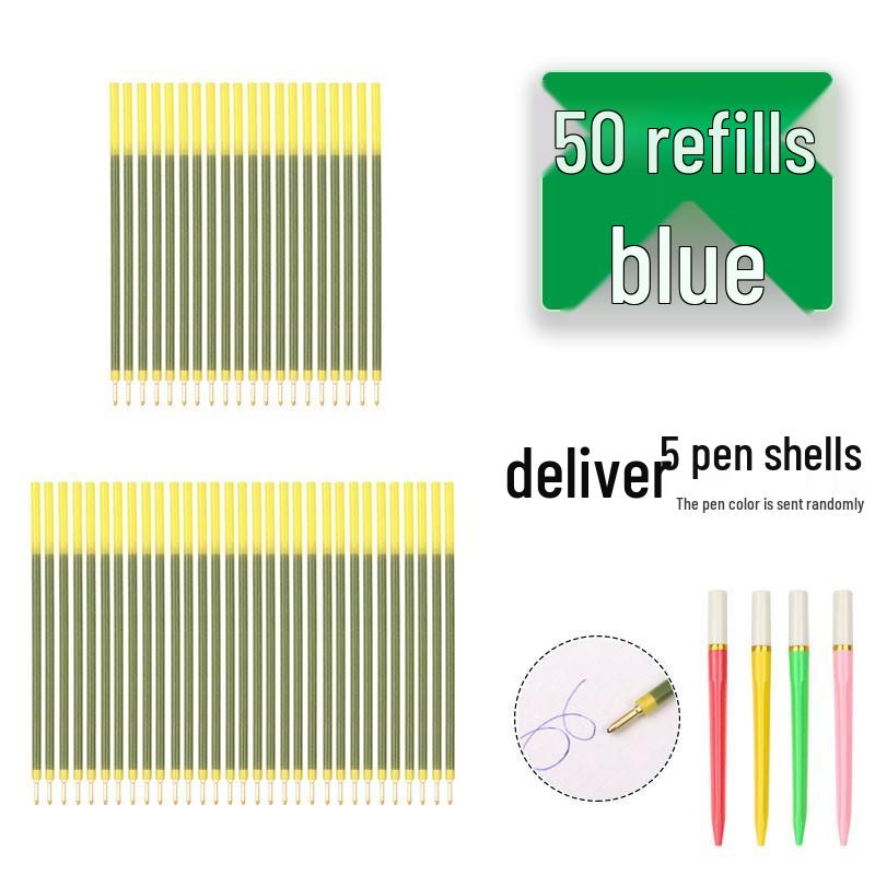 Vintage Shanghai Red Ballpoint Pen Refill with Copper Tip, Blue Ink 0.7 - Ideal for Teacher's Corrections.