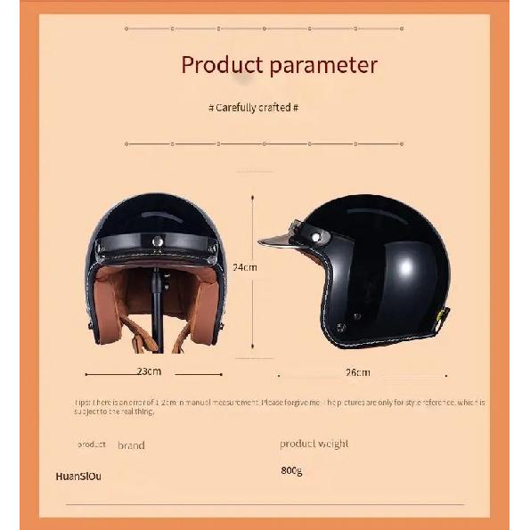 Warm three-quarters retro helmet for men and women motorcycle winter warm cruise American 3/4 half helmet.