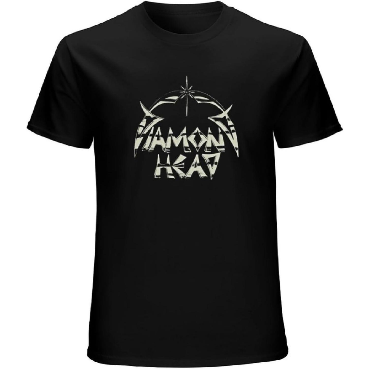 Danshaosu Diamond Head Logo Vintage T Shirt Short Sleeve Funny Top Black S