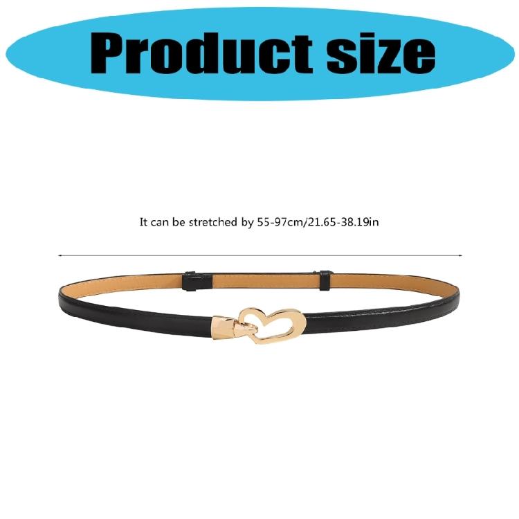 Bequemer Verstellbarer Taillengürtel Slin Taillenband für Damen Stilvolles Herzverschluss-Detail PU-Leder Alltagskleidung