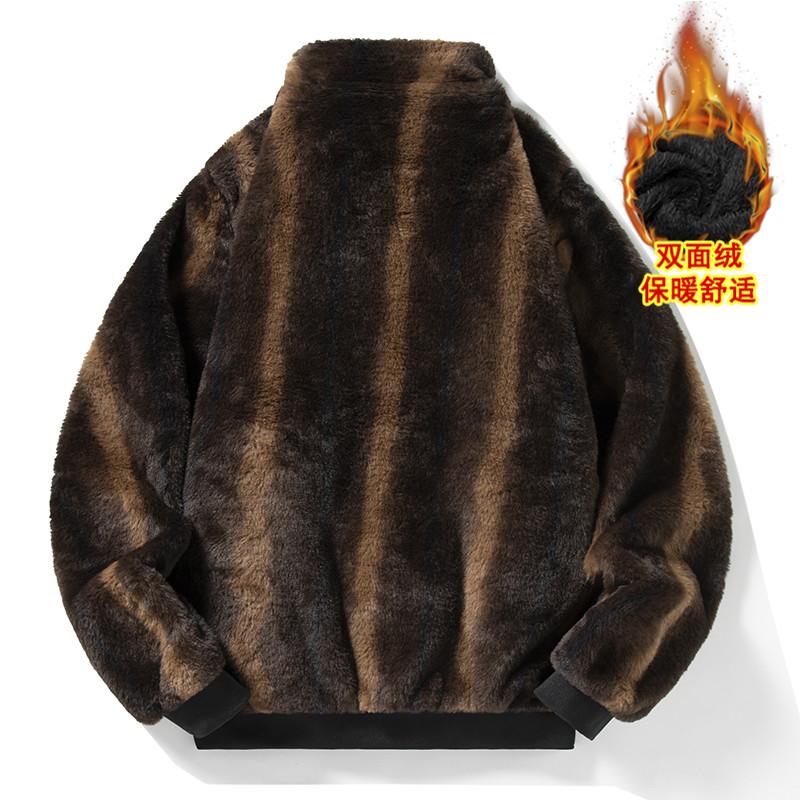 24006 Nový Zimní Stojáček Fleece Ležérní Jednobarevný Sametový Mikina s Kapucí Módní Větruodolná Bunda