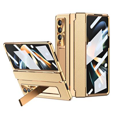 Powłoka Kickstand Skórzane etui do Samsung Galaxy Z Fold 6 5 4 Magnetyczne ładowanie 360 Pełny ekran Ochraniacz Telefonu Pokrowiec Z Fold 3