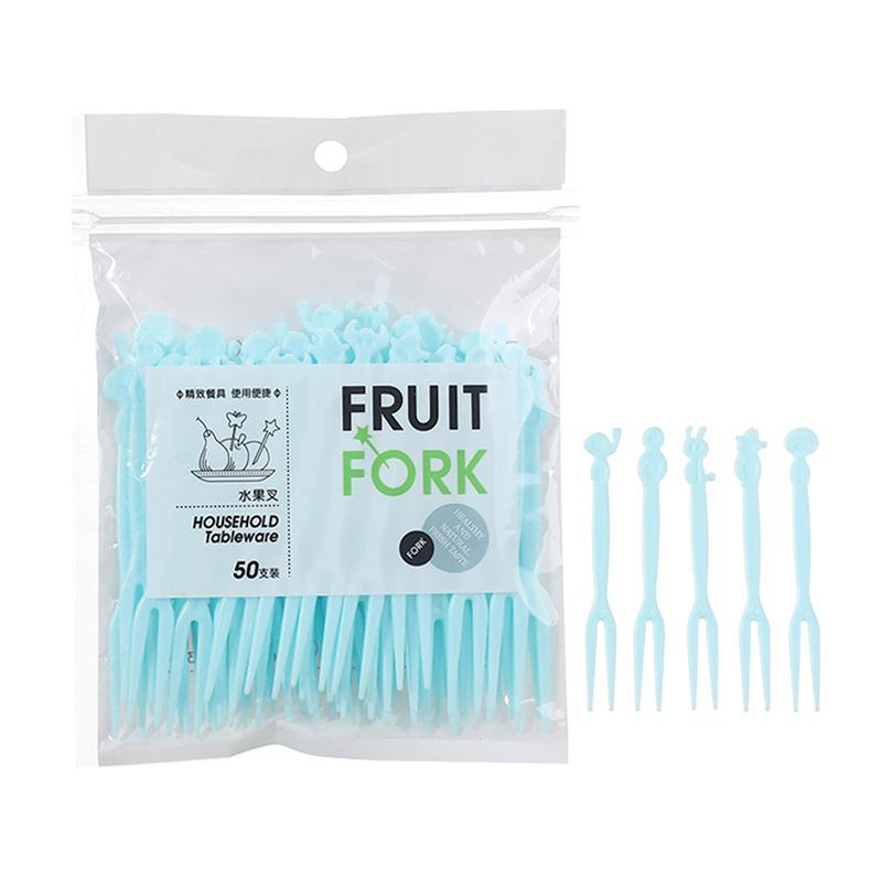 50 Pcs Mini Kids Food Fruit Picks Forks Lunch Box Accessory Decor Tool