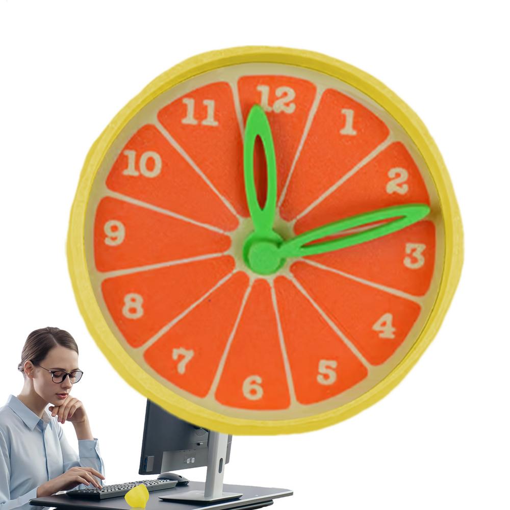 Настольные часы Декоративные Оранжевые Маленькие Настольные Часы Работающие от Батареек Тихие Маленькая Комната Декор Аксессуары Для Гостиной Спальни лимон