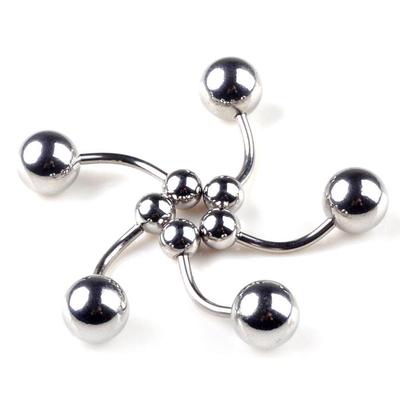 Stříbrná barva 5ks/šarže Piercing z nerezové oceli Prsteny do pupíku Piercing do pupíku