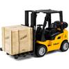 Die Cast Forklift Toy Pull Back Alloy Construction Vehicle With Liftable Fork Cargo Box Warehouse Truck Toy For Kids Boys Gift