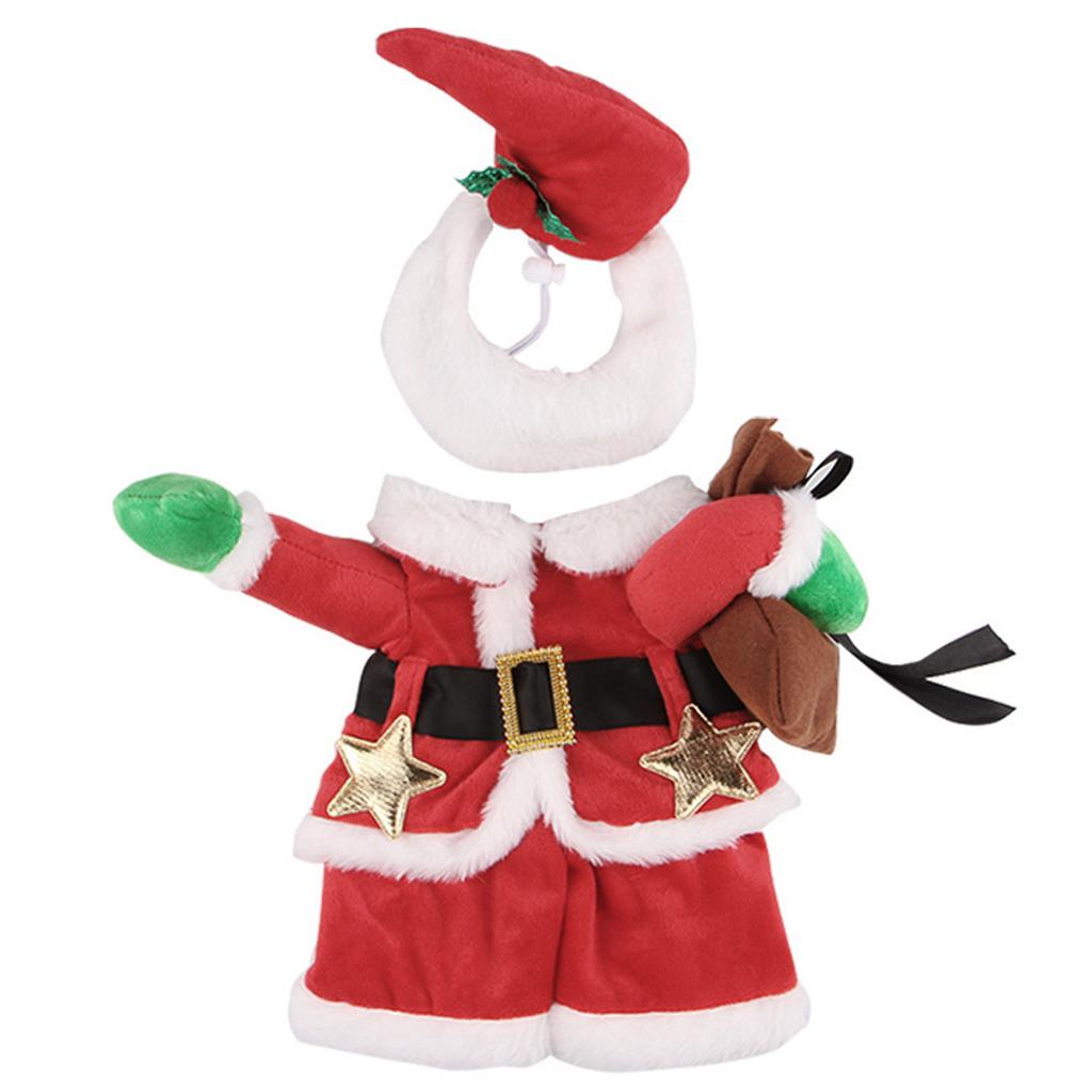 Christmas Dog Costume and Hat Set for All Size Cat Dog Festival Dressingup Suit Party Gathering Outfit Cosplay Accessory
