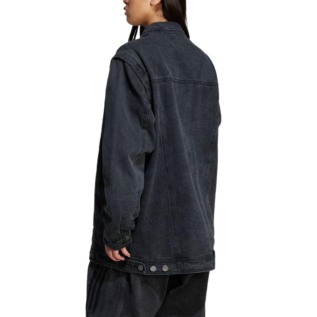 adidas Originals Denim Shirt Jacket Comfortable Fashion Versatile Casual Jacket Women Jackets Black JY8882