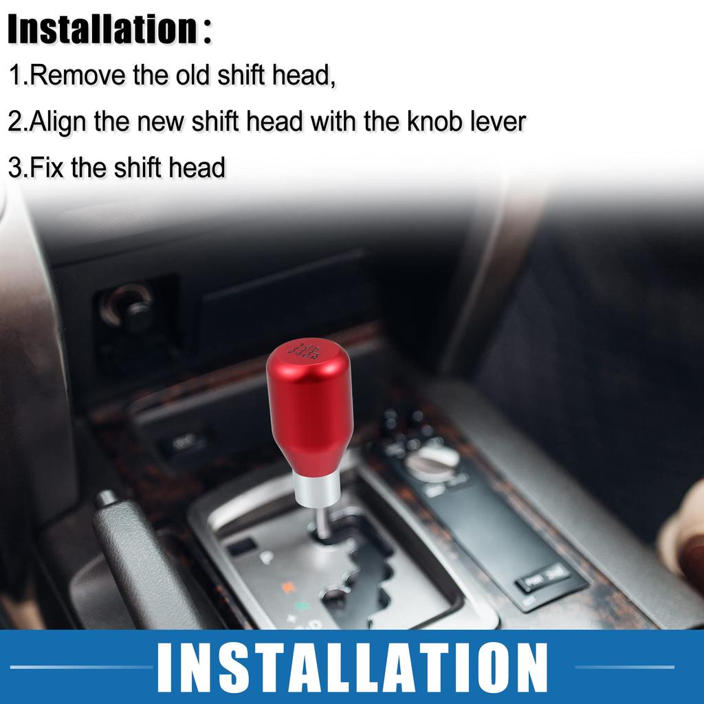 A ABSOPRO Car Auto Gear Shift Knob Stick Shifter Handle 6 Speed Universal Car Shift Knob Red