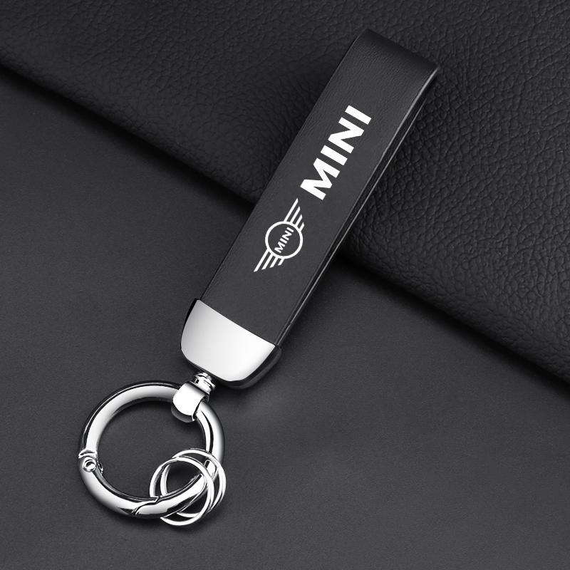 1Pcs Leather Key Chain Car Keyring Pendant Keychain Decor Styling For MINI Cooper Fridge One S F56 R57 R58 R60 JCW Countryman Clubman