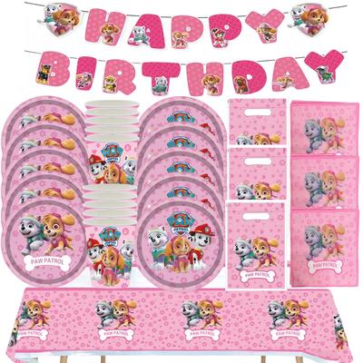Festa di Compleanno Rosa Paw Patrol Decorazioni Skye Stoviglie Usa e Getta Tovaglia Piatto Palloncini in Foglio Baby Shower Articoli per Feste Bambine