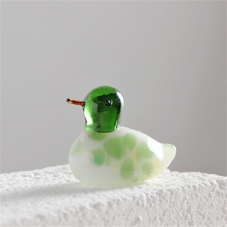 Art Glass Duck Miniature Animals Collection Glass Duck Figurines Tabletop Ornament for Home Office Decorations Gift