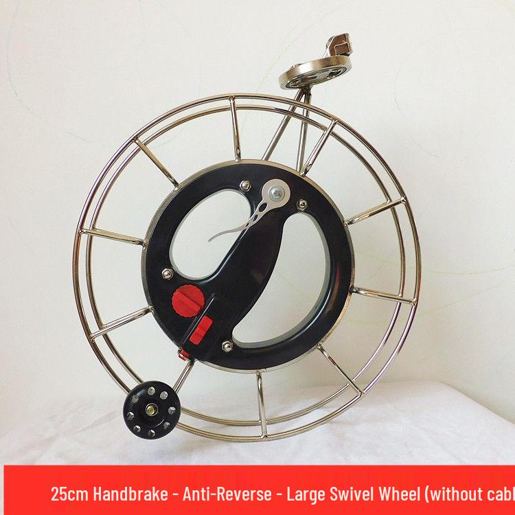 High-End Stainless Steel Kite Reel with Handbrake, Anti-Reverse, and Large Bearing for Sea Fishing