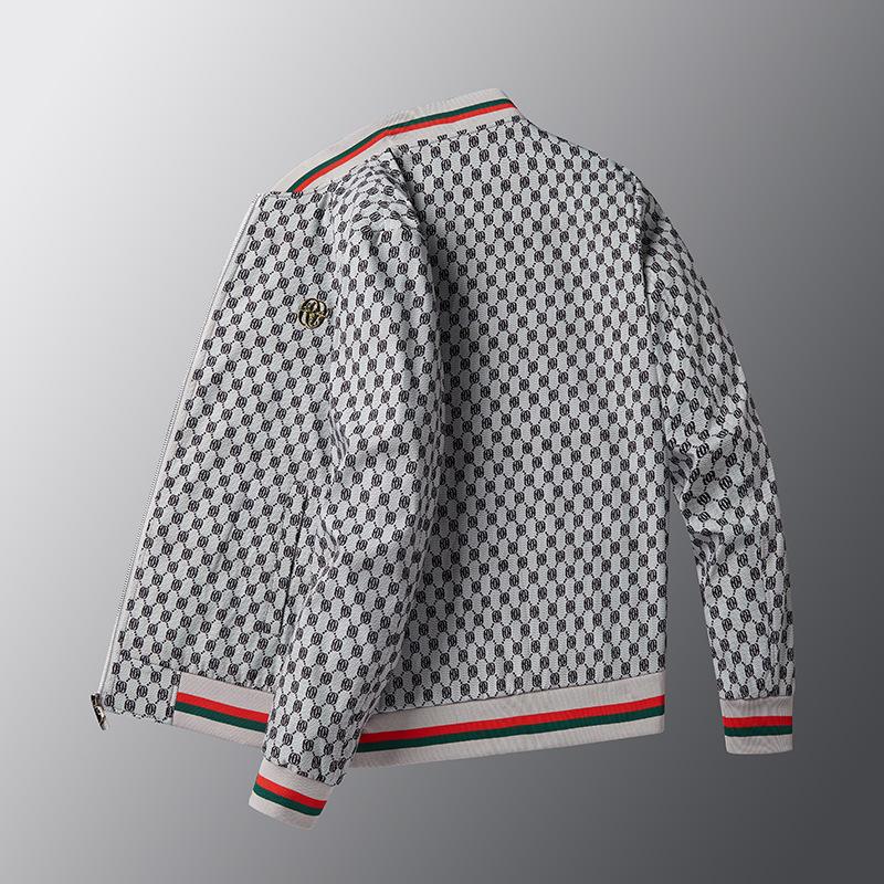 Вышитая белая куртка для мужчин весна и осень новая бейсбольная форма мужская куртка M