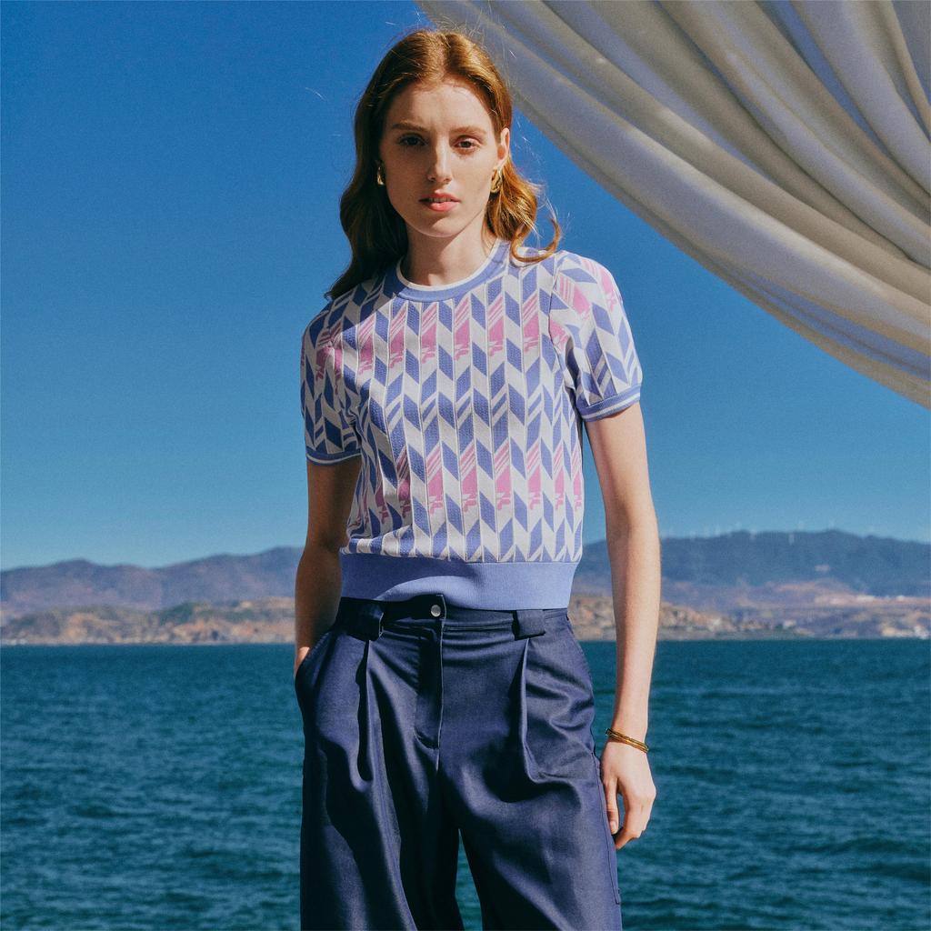 New FILA Knitwear Women's Blue Star Flower Blue F11W424404FLB