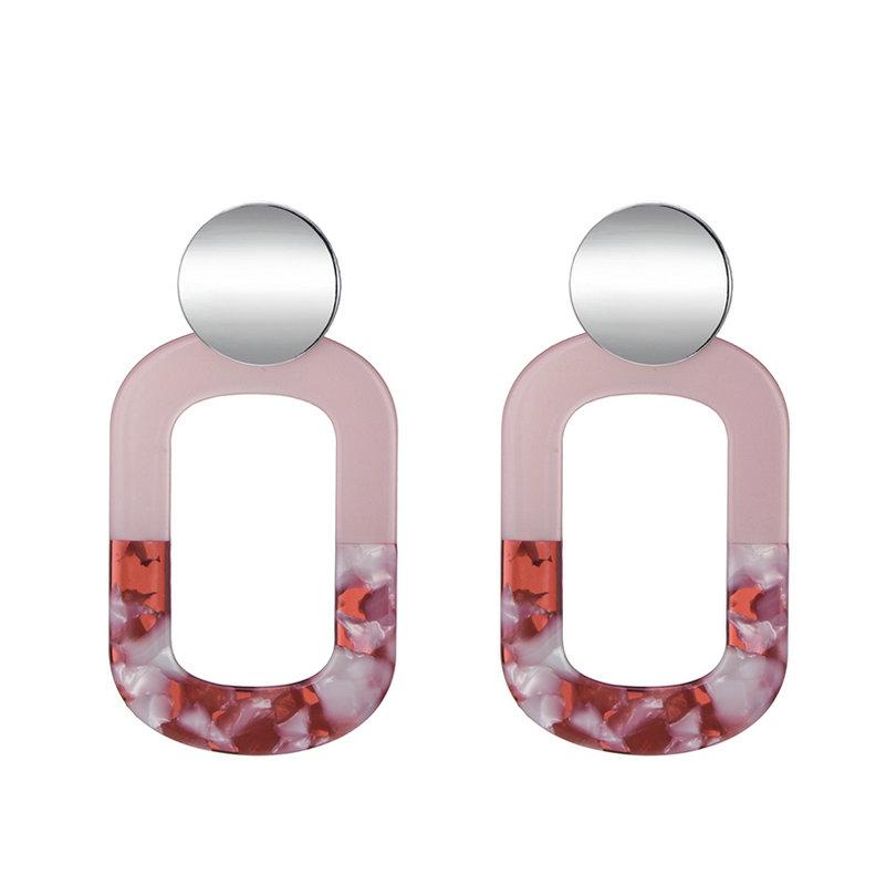 Acrylic Resin Earrings For Women Bohemian Statement Colorful Geometric Triangle Tree Drop Dangle Earings Party Zircon Brincos медный