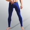 Autumn Winter Men Pants High Elasticity Skinny Soft Warm Solid Color Bulge Pouch Back Waist Ventilation Pajama Pants Long Johns Bottoming Trousers