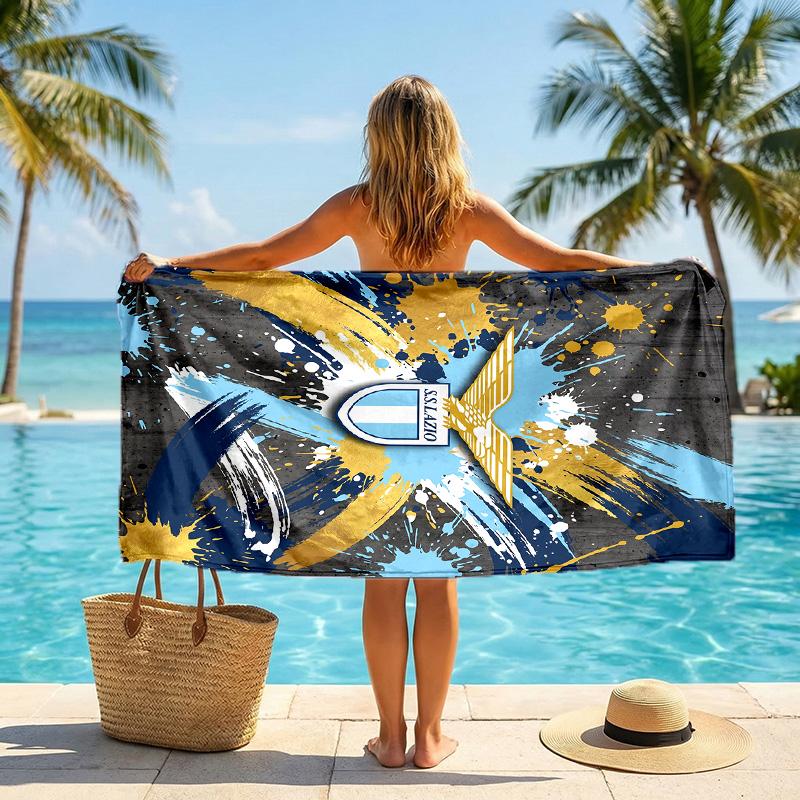 Lazio FC Print Quick Dry Beach Towel Microfiber Absorbent Portable Travel Swimming Towel