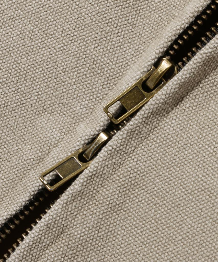Trillion Vintage Washed Canvas Work Zip-Up Hoodie [Cream]