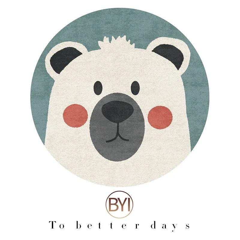 Cute Round Rug Kids Rooms Carpets Bedroom Cartoon Decoration Bedside Rugs Living Room Carpet Study Non-slip Chair Floor Mat