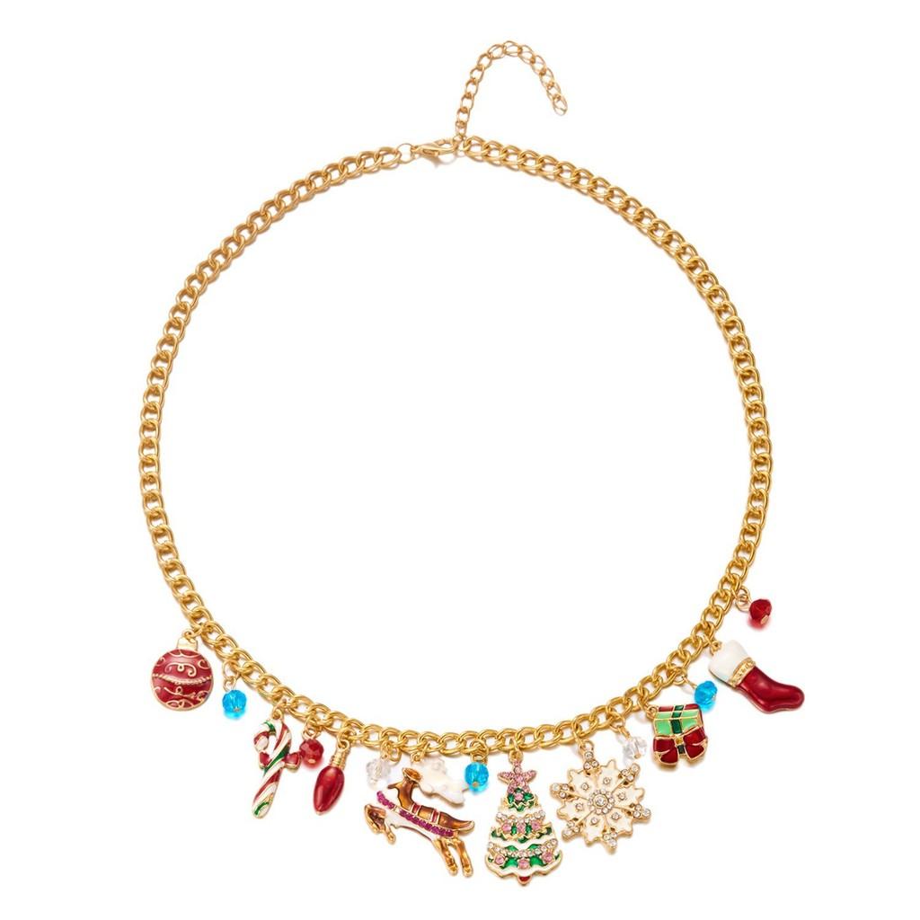 Festive Christmas Animal Jewelry Collection With Zinc Alloy Chains And Seasonal Charms For Men Women