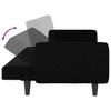 Sleeper Sofa with Cushions Black Fabric