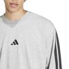 Adidas Essentials French Terry Sweatshirt KTE98 Medium Gray Size Small 3-Stripes Men's Heather/Black (JE6374)