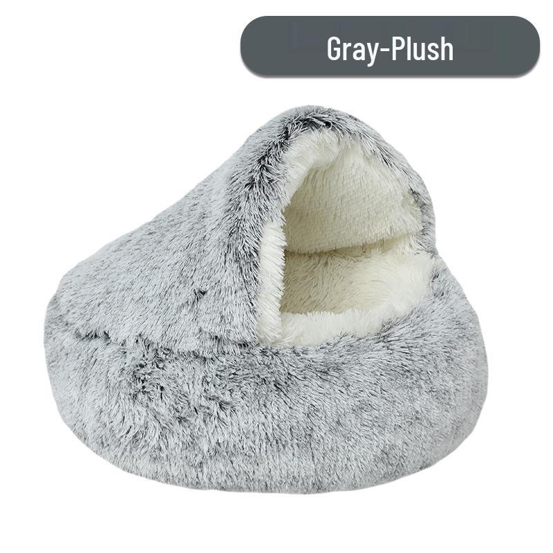 Cozy Winter Plush Pet Bed for Cats and Dogs - Deep Sleep Mat and House