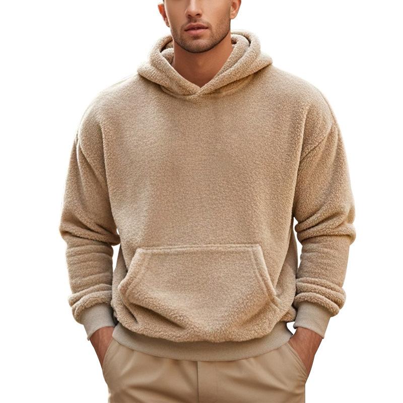 Men S Plus Size Loose Fit Hooded Pullover Sweatshirt For Winter