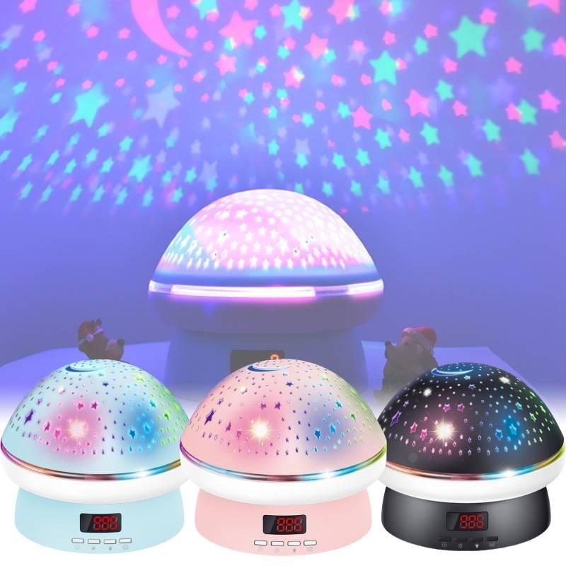 Star Night Projector Light Mushroom Timer Rotation Abs For Kids Gift Bedroom