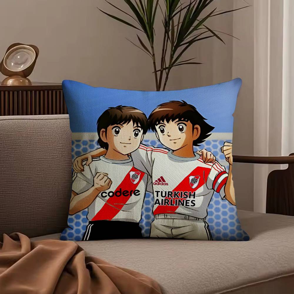 Hot Anime C-Captain T-Tsubasa Pillow Case Anti-dustmite Pillowcase Invisible Zipper Silky Short Plush Sofa Cushion Cover