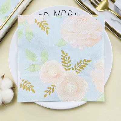 20 adet/paket 33*33cm 2 katlı tek kullanımlık parti peçetesi çiçek desenli