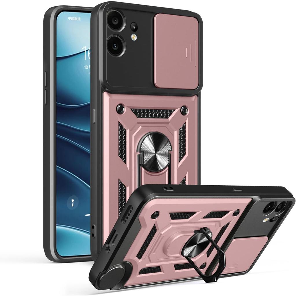 Husă Armură cu Suport pentru Telefon Nothing CMF 2 Pro, Acoperire Protecție Obiectiv cu Inel, Suport Magnetic, Coque Fundas Capa