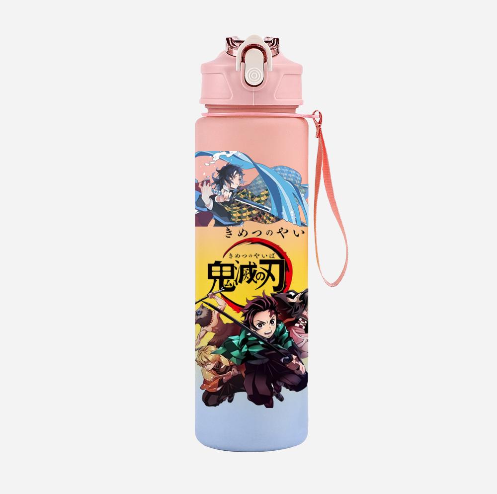 Anime Cartoon Demon Slayer Printed 750Ml Water Bottle Large Capacity Drinking Cup Portable Children Outdoor Sports Water Cup
