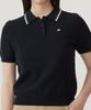 COVERNAT WOMAN Collared Half Knit Navy