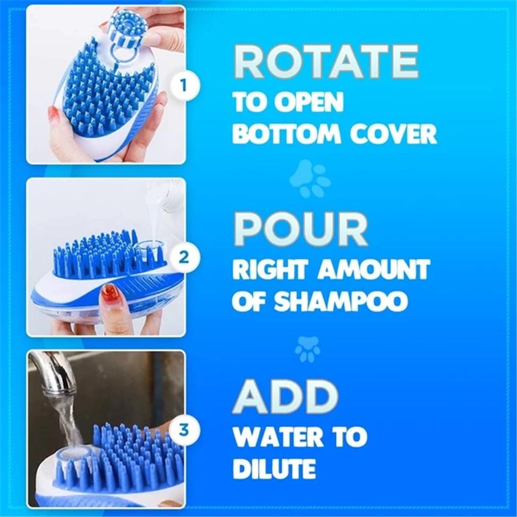 Pet Dog Bath Brush Comb Pet SPA Massage Brush Soft Silicone Dogs Cats Shower