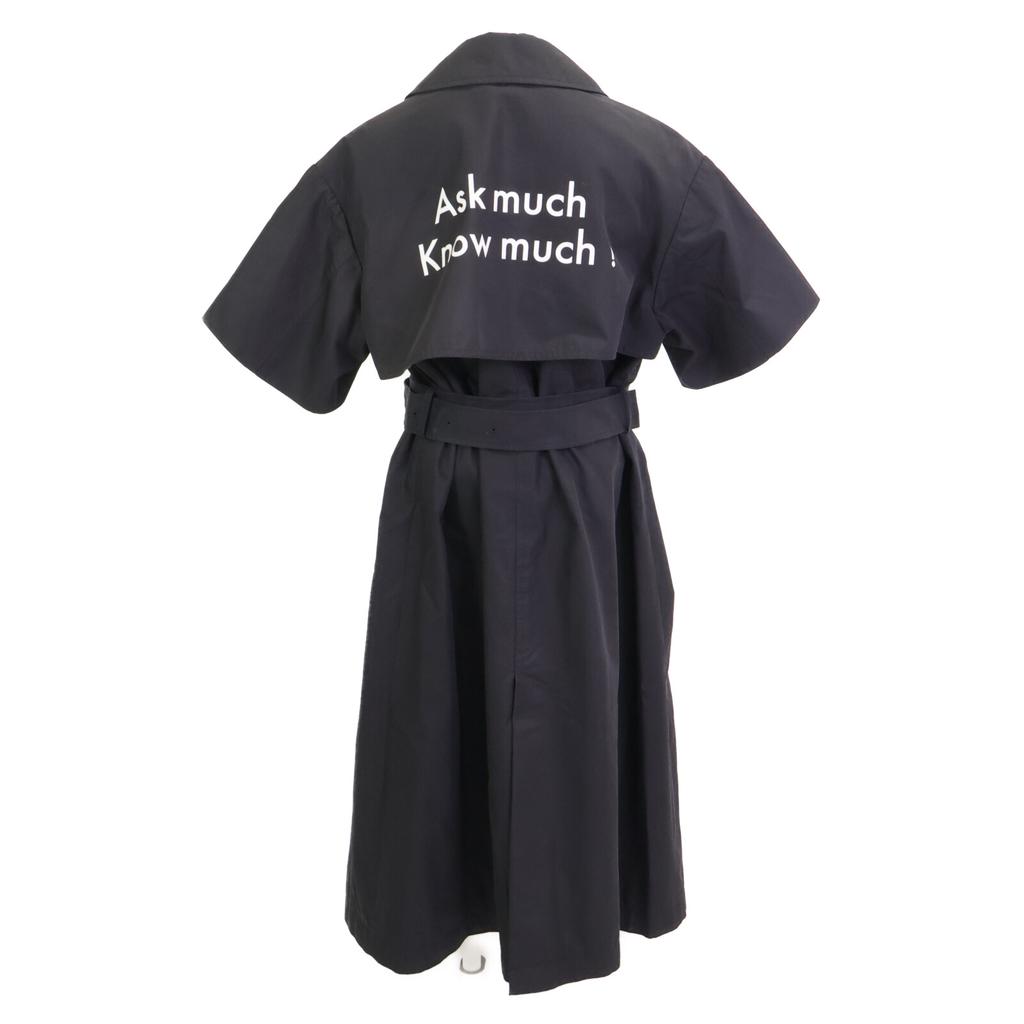 THOMAS MAGPIE 2221202 Black Cotton Back Print Short Sleeve Trench Coat coat 38 blackUsed