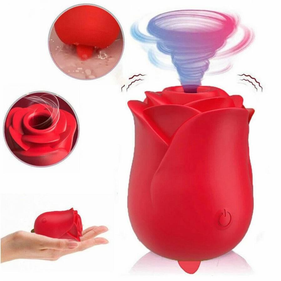 Spring Rose Erotic Tongue Vibrator - Wearable Rose Licking Toy for Women