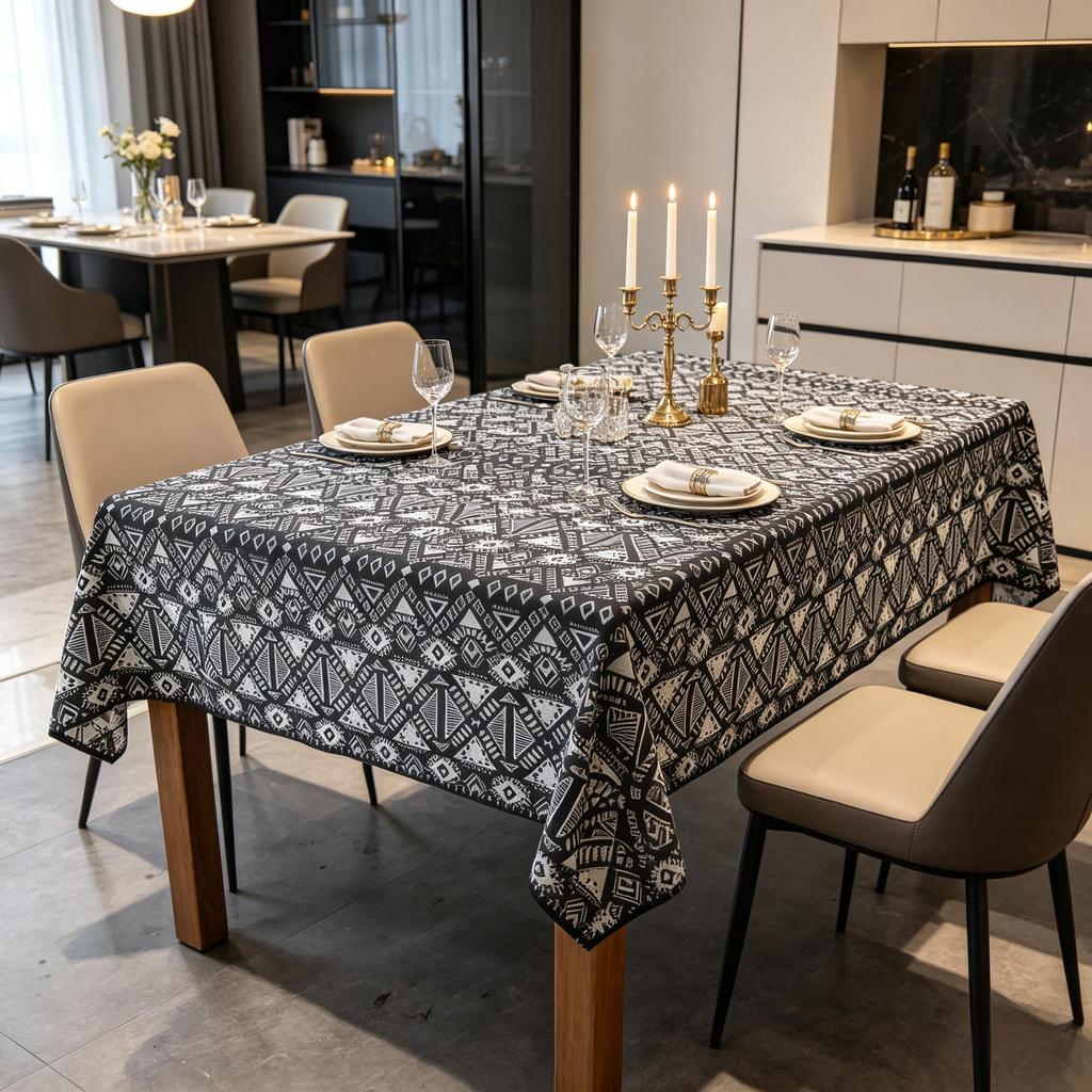 Dining Kitchen Party Event Cotton Linen Washable Rectangle Tablecloth