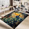 1pc peacock abstract Carpet Anti Slip Polyester Floor Mat for office.Bedroom