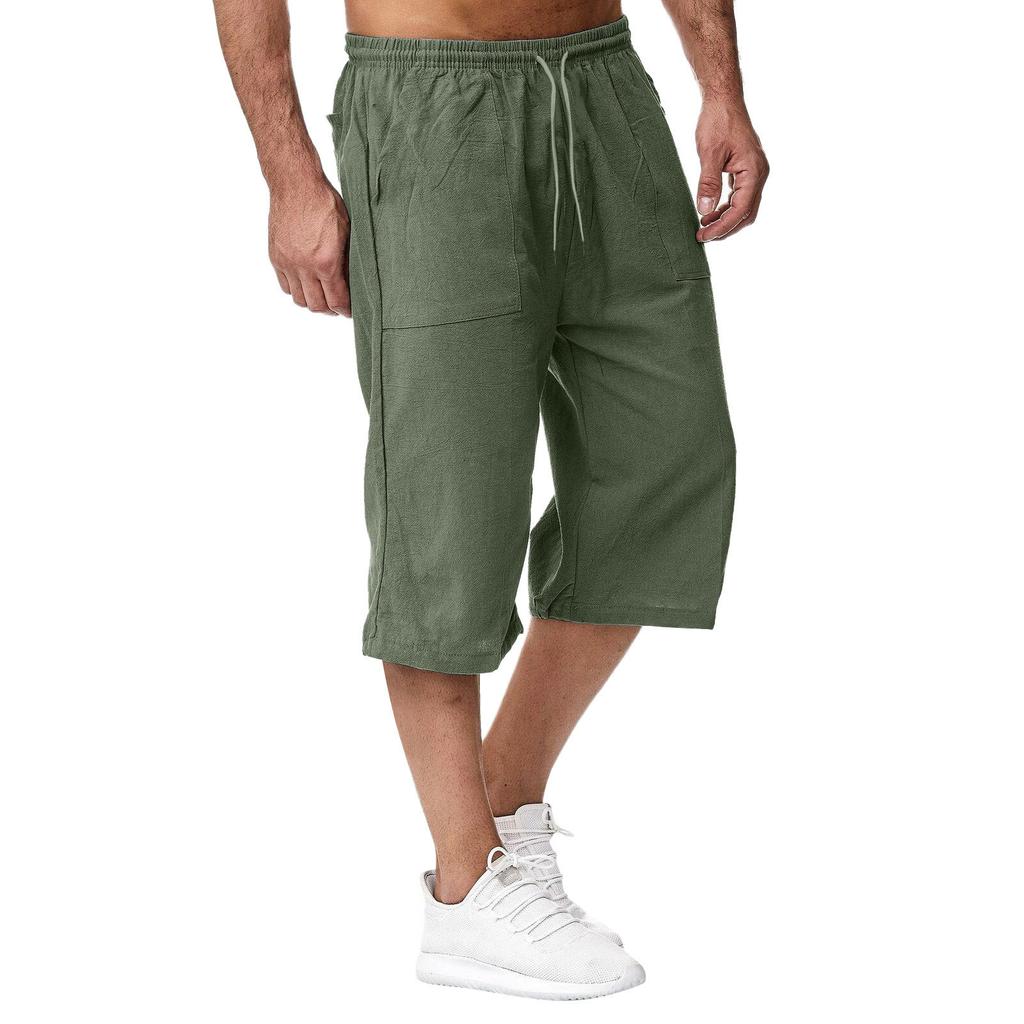 Herren Freizeit Baumwolle und Leinen Sporthose, 70% Freizeithose