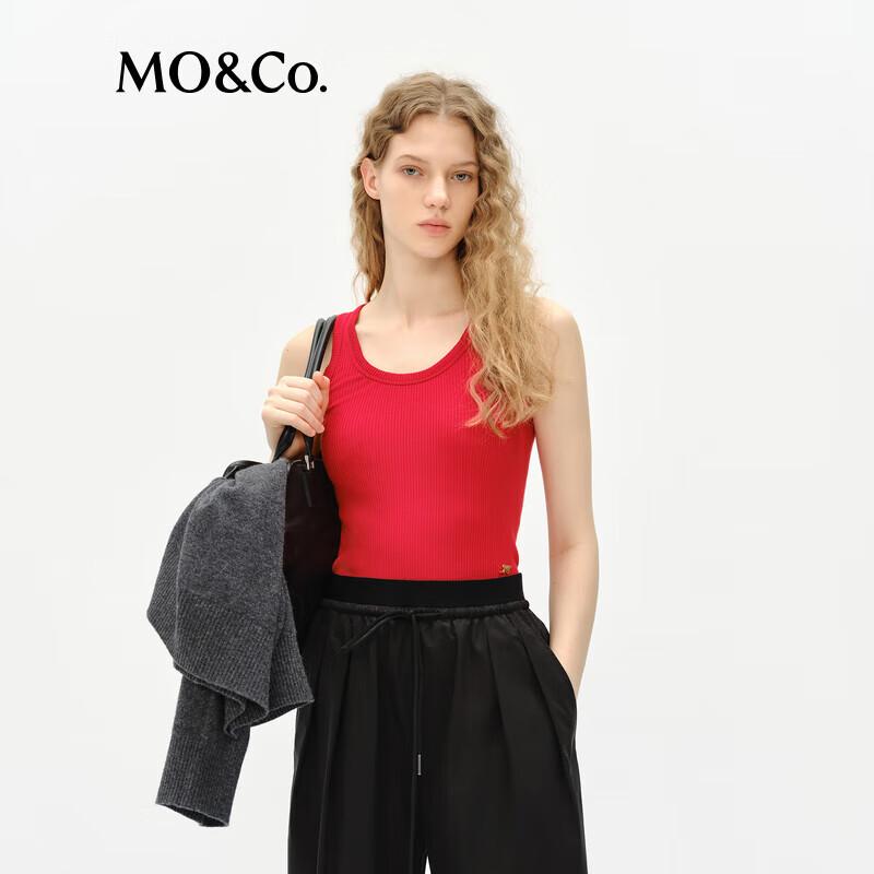 MO&Co. Débardeur sans coutures en mélange de soie à col en U